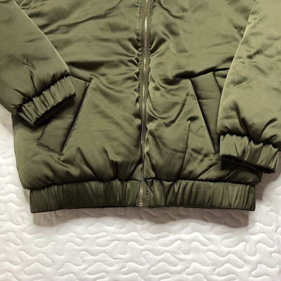 NWT MINKPINK Women’s Moss Bomber Jacket Puffer Coat Moss Army Green XS MINK PINK - Picture 5 of 8